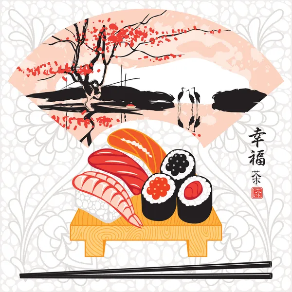 Hérons sushi — Image vectorielle