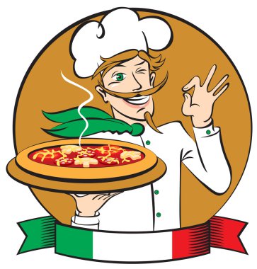 Italian chef clipart