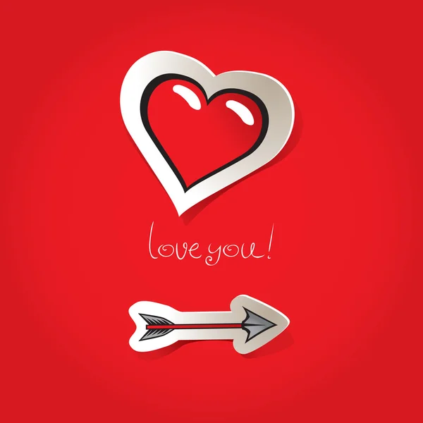 Arrow and a heart — Stock Vector