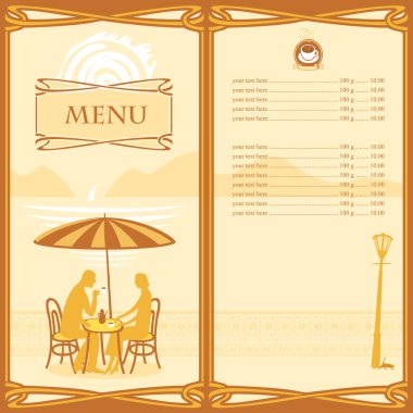 Menu for cafe clipart