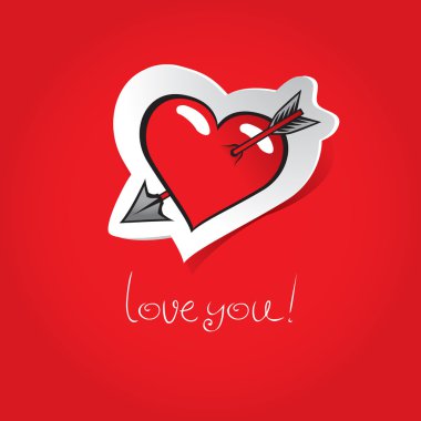 Heart on red background clipart