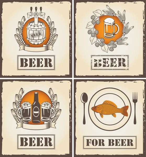 Menu avec bière — Image vectorielle
