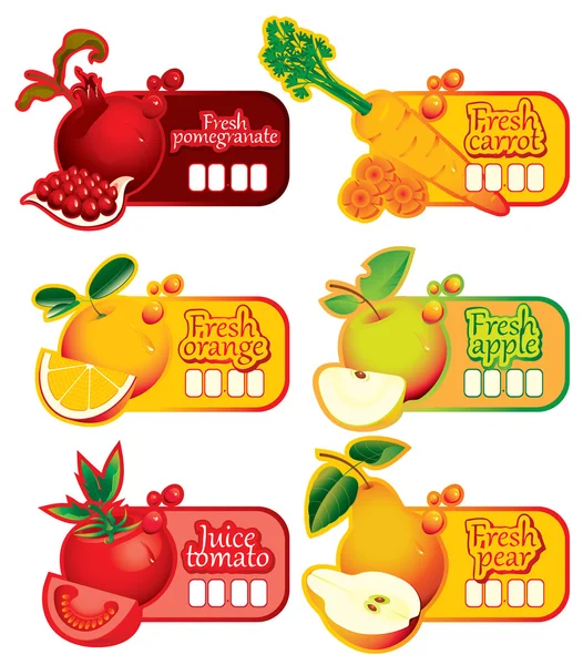 Juice and fresh — Stock Vector