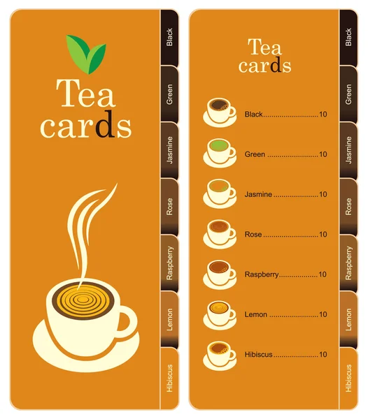 Herbata karty — Wektor stockowy