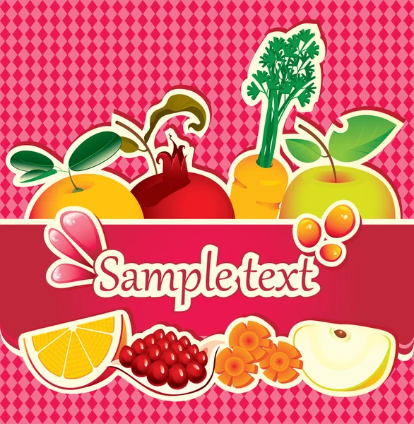 Juices and fresh fruit — Stock Vector