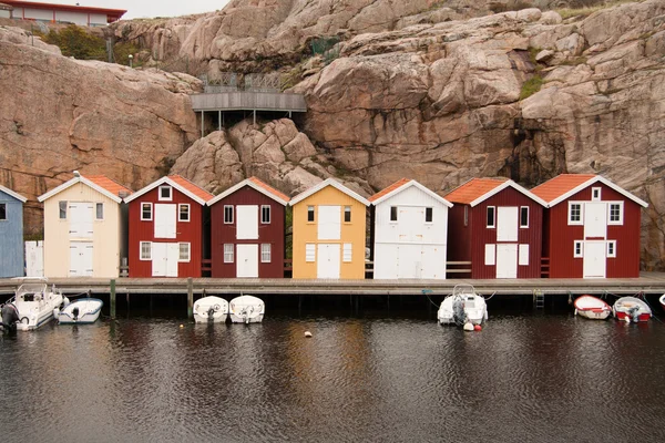 Schwedische Fischerhütten Stockbild