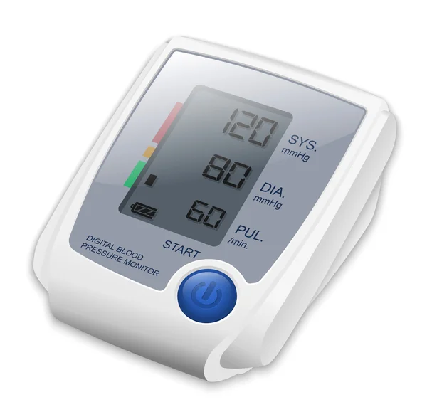Digital Blood Pressure Monitor. Vector Illustration — Stock Vector