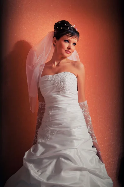 Bride in the Orange Room — Stock Photo, Image
