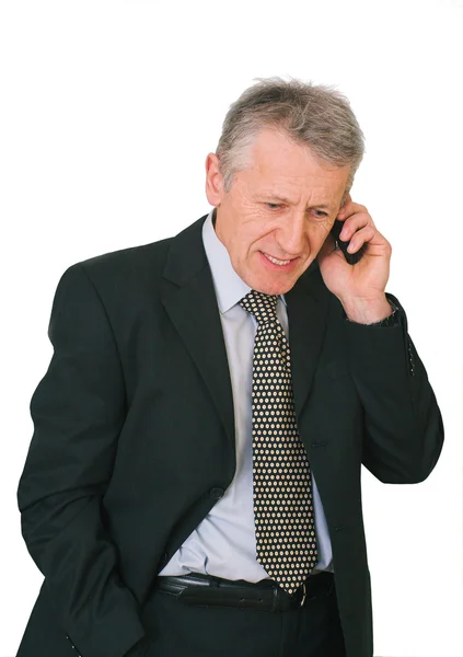 Affärsman har ett telefonsamtal — Stockfoto