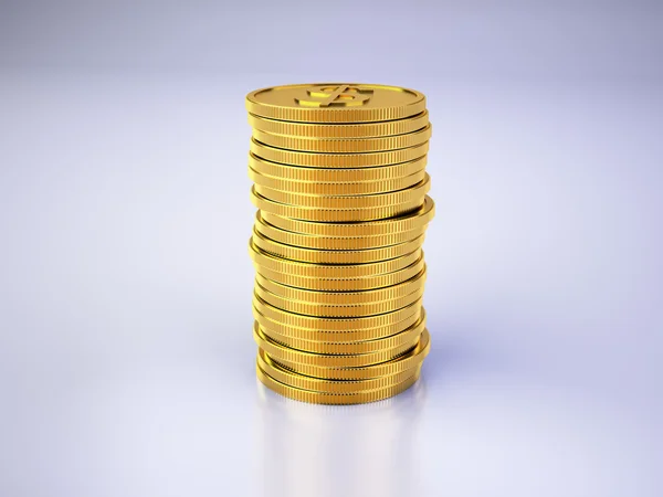 Gold towers made out of gold coins — Stock Photo, Image