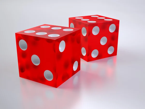 stock image Two red glass dices