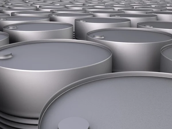 Rows of oil barrels — Stock Photo, Image