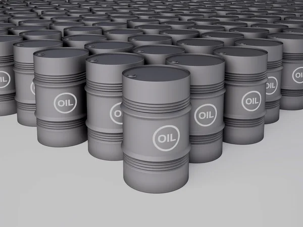 Rows of oil barrels — Stock Photo, Image