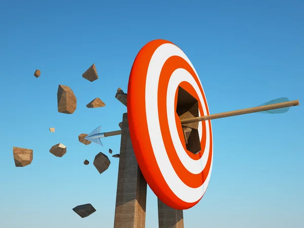 Arrow pierces the target — Stock Photo, Image