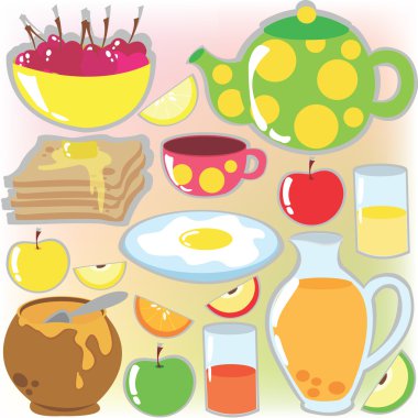 Set of breakfast clipart