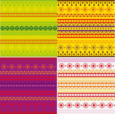 Set of ethnic pattern texture clipart