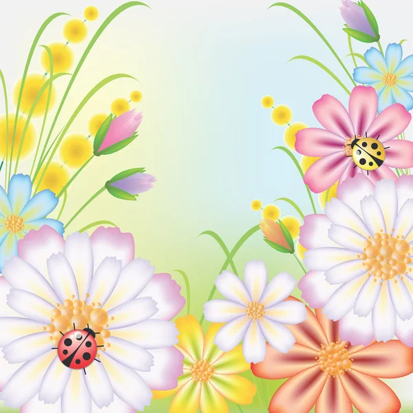 Flowers on to the meadow — Stock Vector