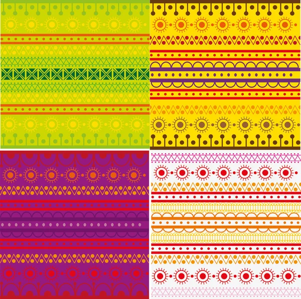Set of ethnic pattern texture — Stock Vector