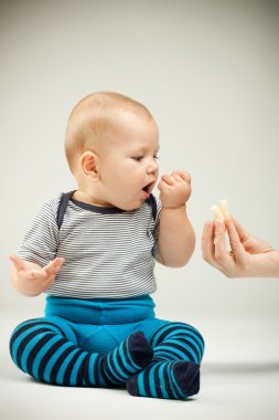 Baby Boy eating clipart