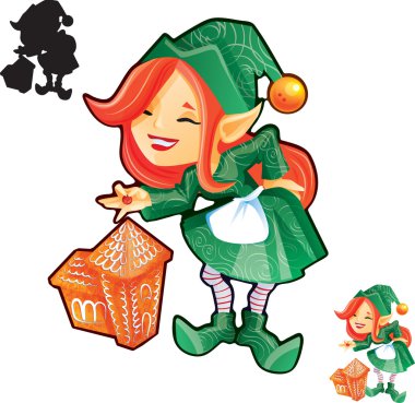 Elf kızı ile gingerbread Kalesi