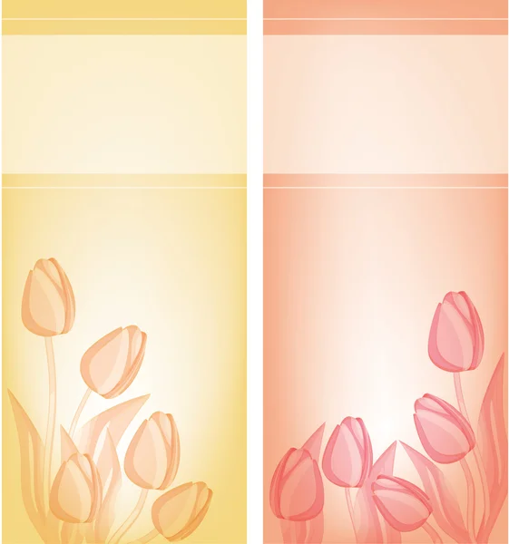 Tulipány kartu pozadí — Stockový vektor
