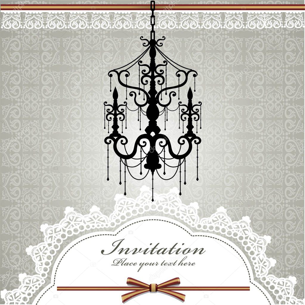 Luxury chandelier background with lace