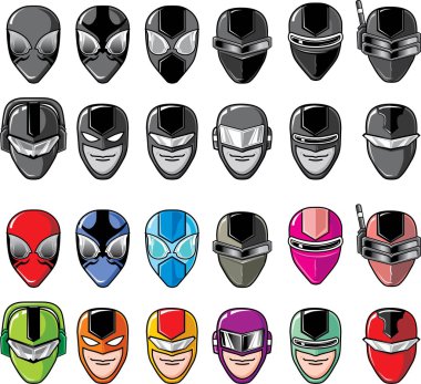 Super hero heads clipart