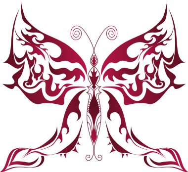 Red butterfly clipart