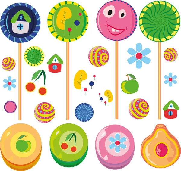 Bonbons au caramel coloré — Image vectorielle