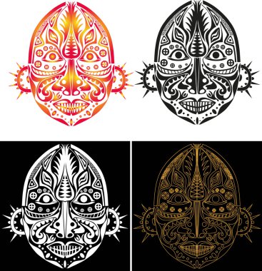 Tribal ethnic religious mask clipart