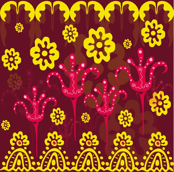 Indiase stijl bloemen — Stockvector