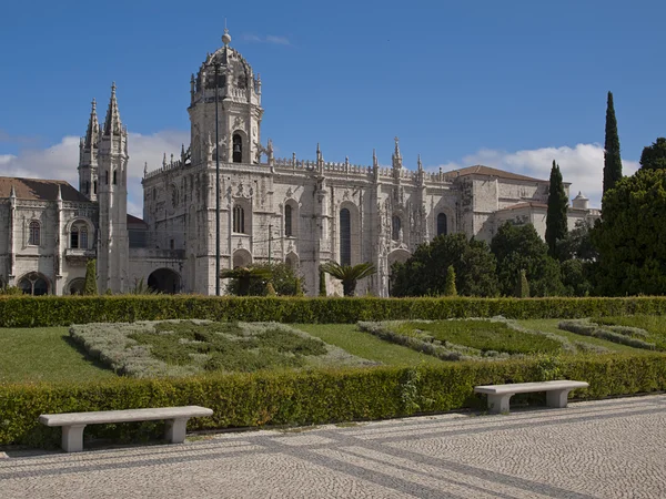 Kilátás nyílik a Jeronimos kolostor, Lisszabon, Portugália — Stock Fotó
