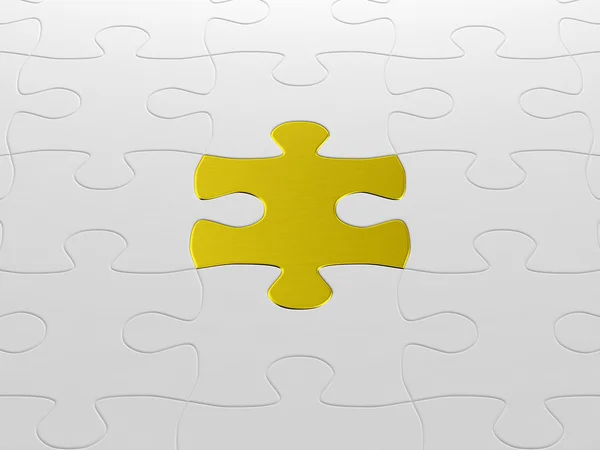 Gold puzzle piece — Stock Photo, Image