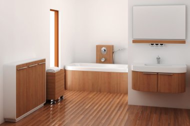 Empty bathroom interior clipart