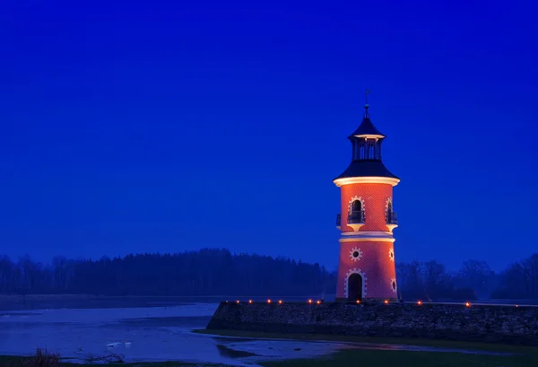 Moritzburg lighthouse night 01 — Stock Photo, Image