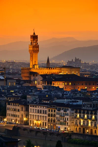 Florencia Palazzo Vecchio noche 03 — Foto de Stock