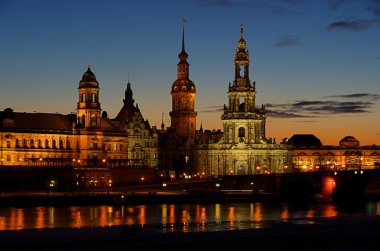 Dresden eski şehrin gece 02