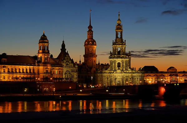 Dresden gamla stan natten 02 — Stockfoto
