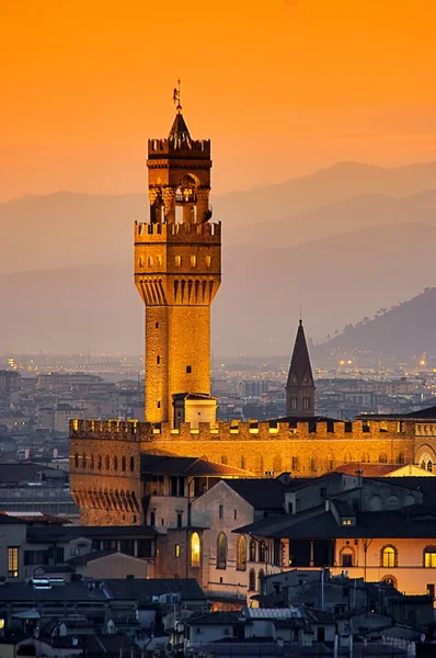 Florença Palazzo Vecchio noite 04 — Fotografia de Stock