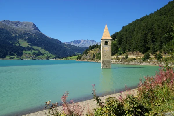 Reschensee with church 11 — Stock Photo, Image