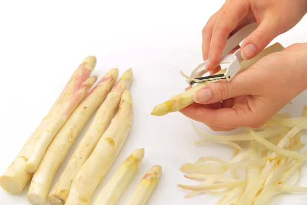 Asparagus peeling 06 — Stock Photo, Image