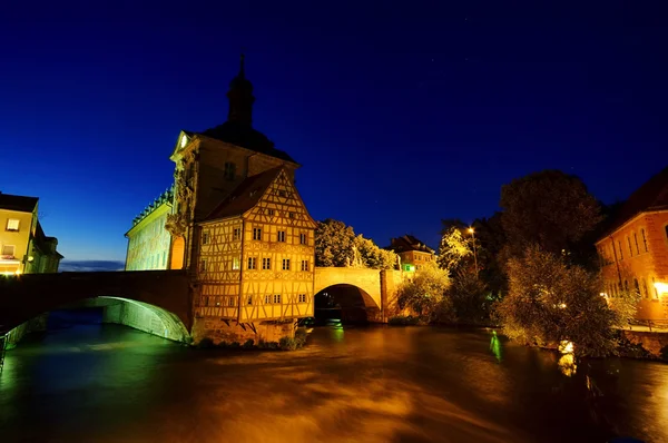 Bamberg townhall by night 01 — Stock Photo, Image