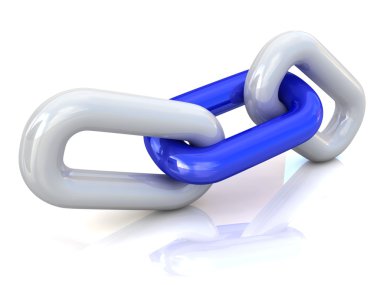 Single chain link over white clipart