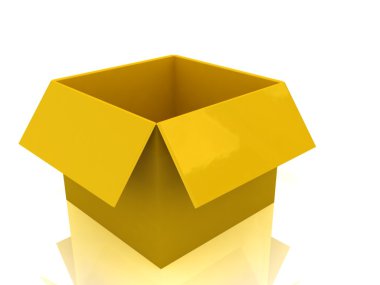 3D sarı açık kutu