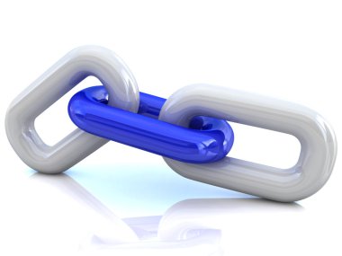 Single chain link over white clipart