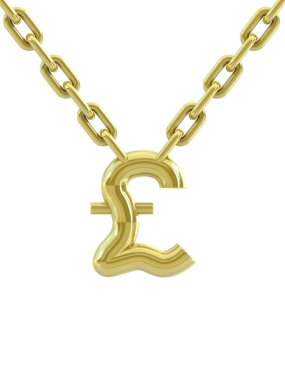 Gold pound sign with chain clipart
