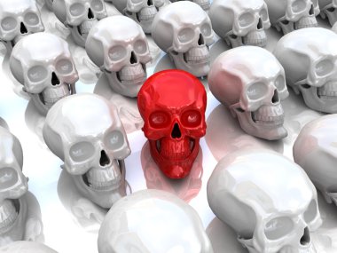 Red skull. Concept of unique. clipart