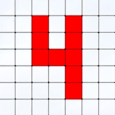 Number 4 from cubes