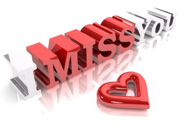 I miss you text clipart