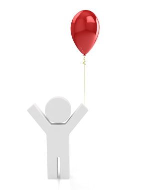 Puppet with red balloon clipart